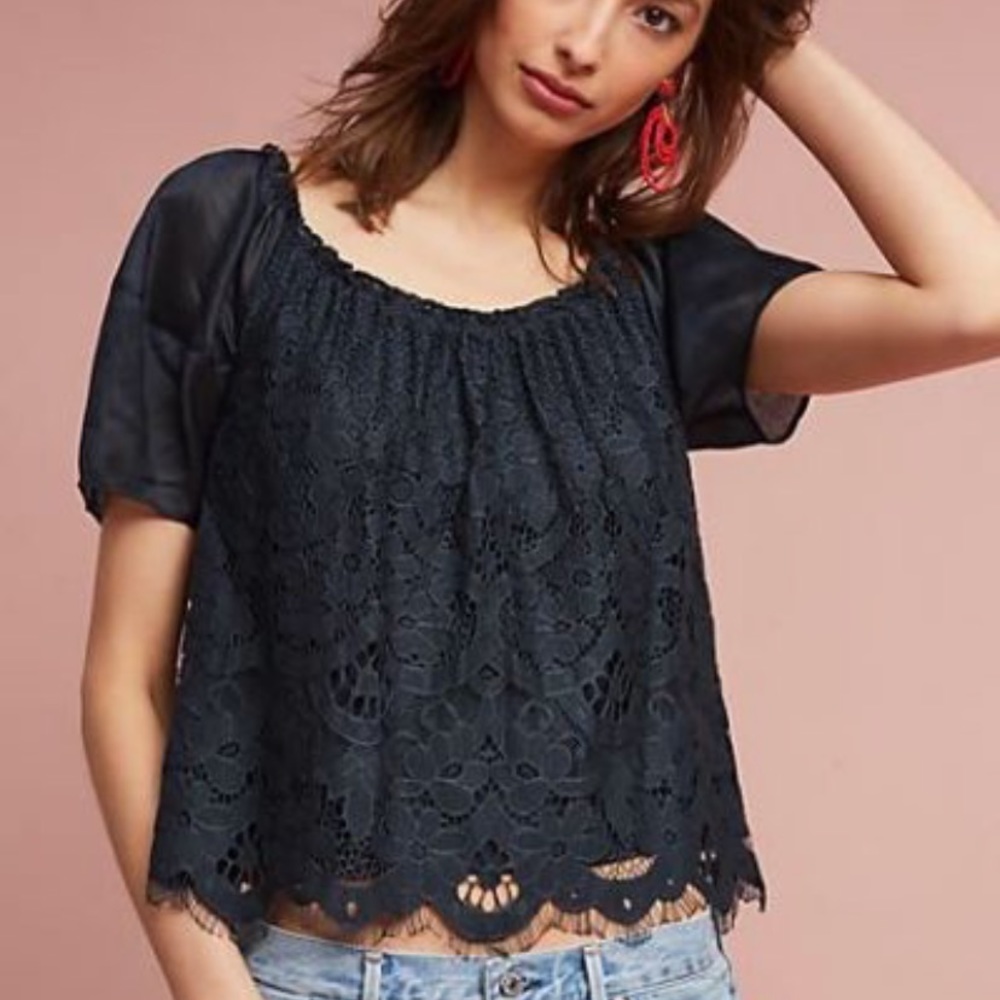 Black boho blouse